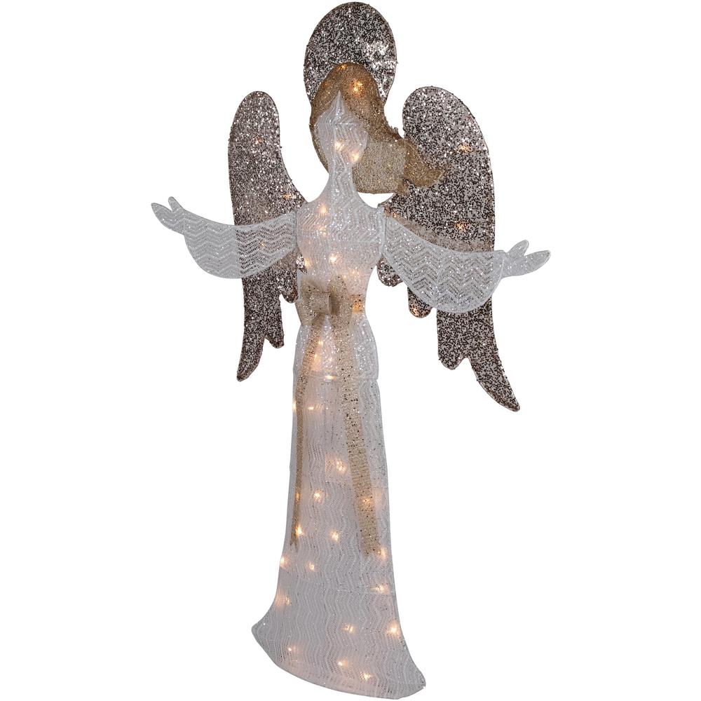 49.25" LED Lighted White and Gold Angel Christmas Decoration. Picture 3