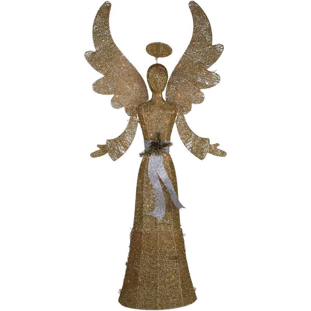 68" Lighted Golden Angel Christmas Decoration. Picture 1