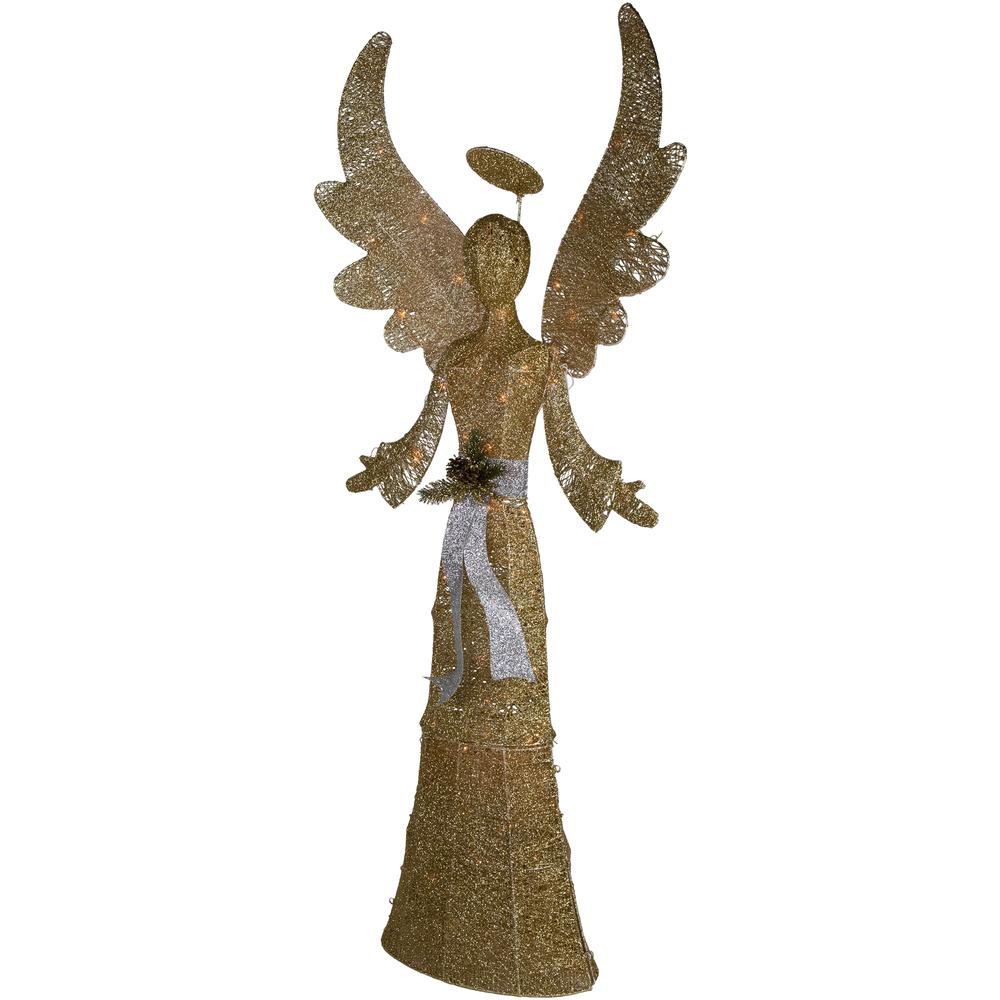 68" Lighted Golden Angel Christmas Decoration. Picture 3