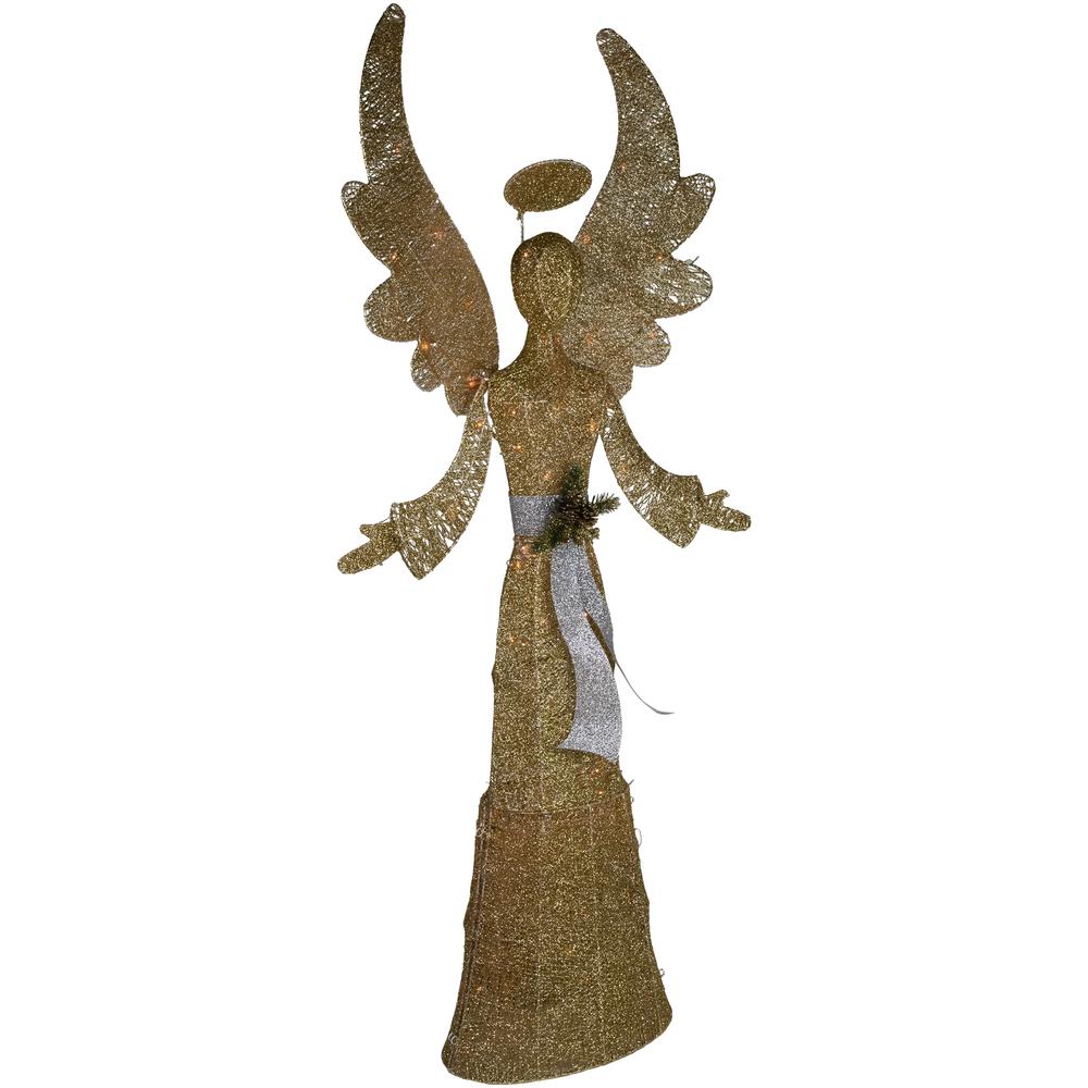68" Lighted Golden Angel Christmas Decoration. Picture 4