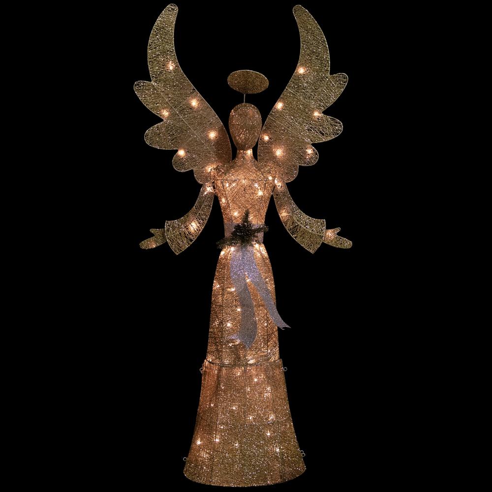 68" Lighted Golden Angel Christmas Decoration. Picture 7