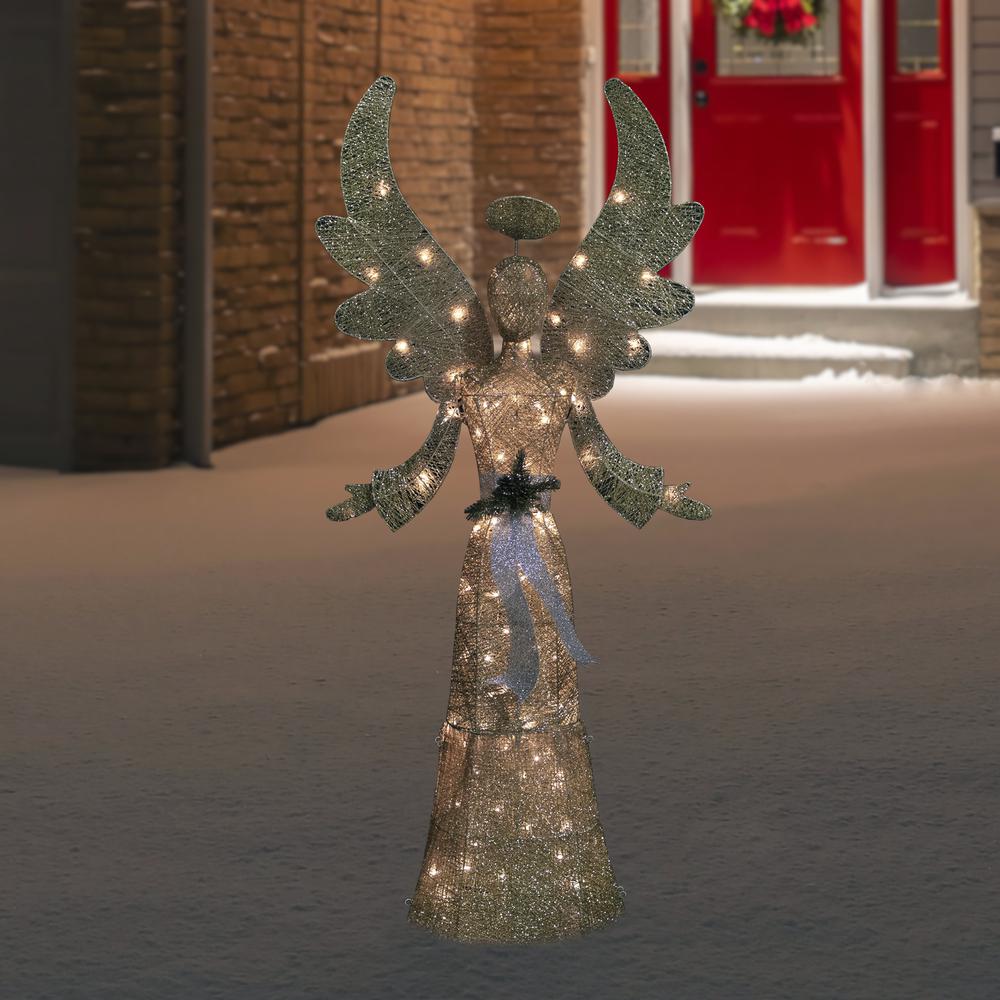 68" Lighted Golden Angel Christmas Decoration. Picture 2