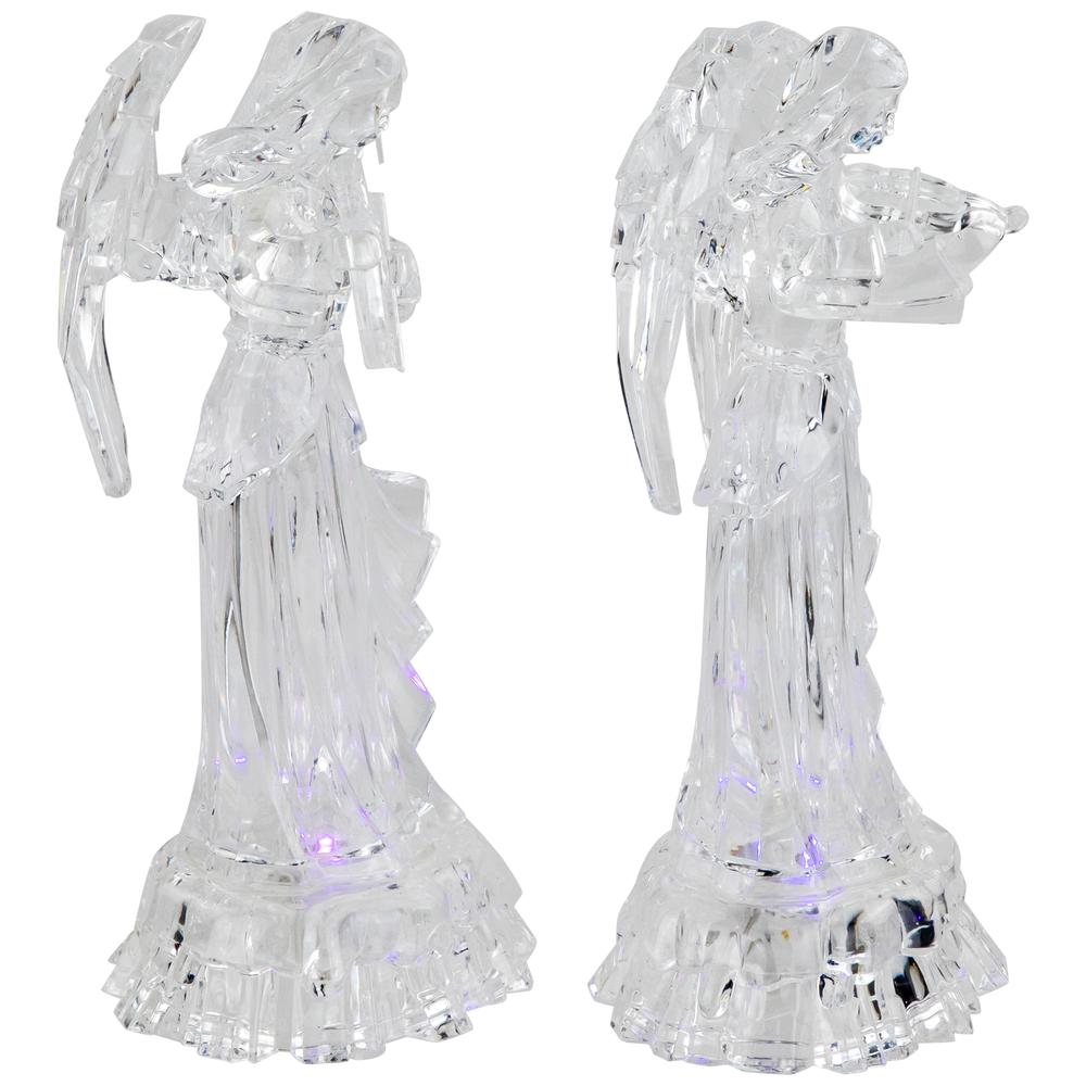 Set of 2 LED Lighted Color Changing Angel Christmas Decorations 9". Picture 3
