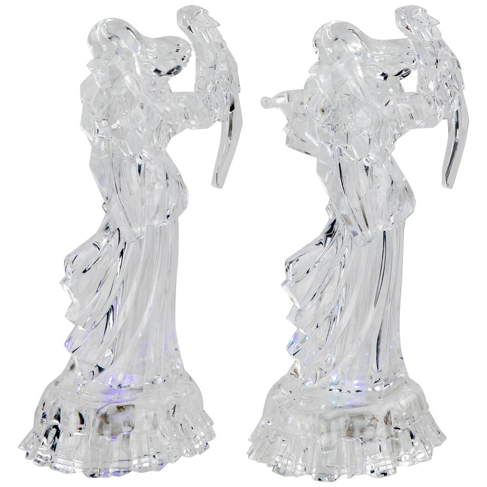 Set of 2 LED Lighted Color Changing Angel Christmas Decorations 9". Picture 4