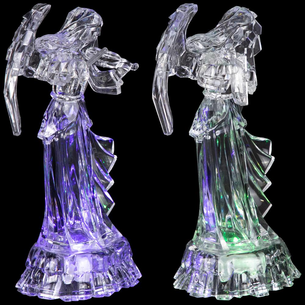 Set of 2 LED Lighted Color Changing Angel Christmas Decorations 9". Picture 7