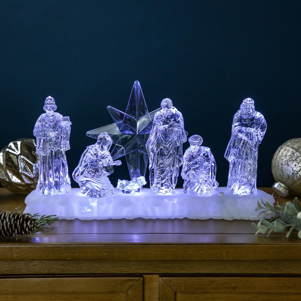 12.25" LED Lighted Nativity Scene Acrylic Christmas Decoration. Picture 2