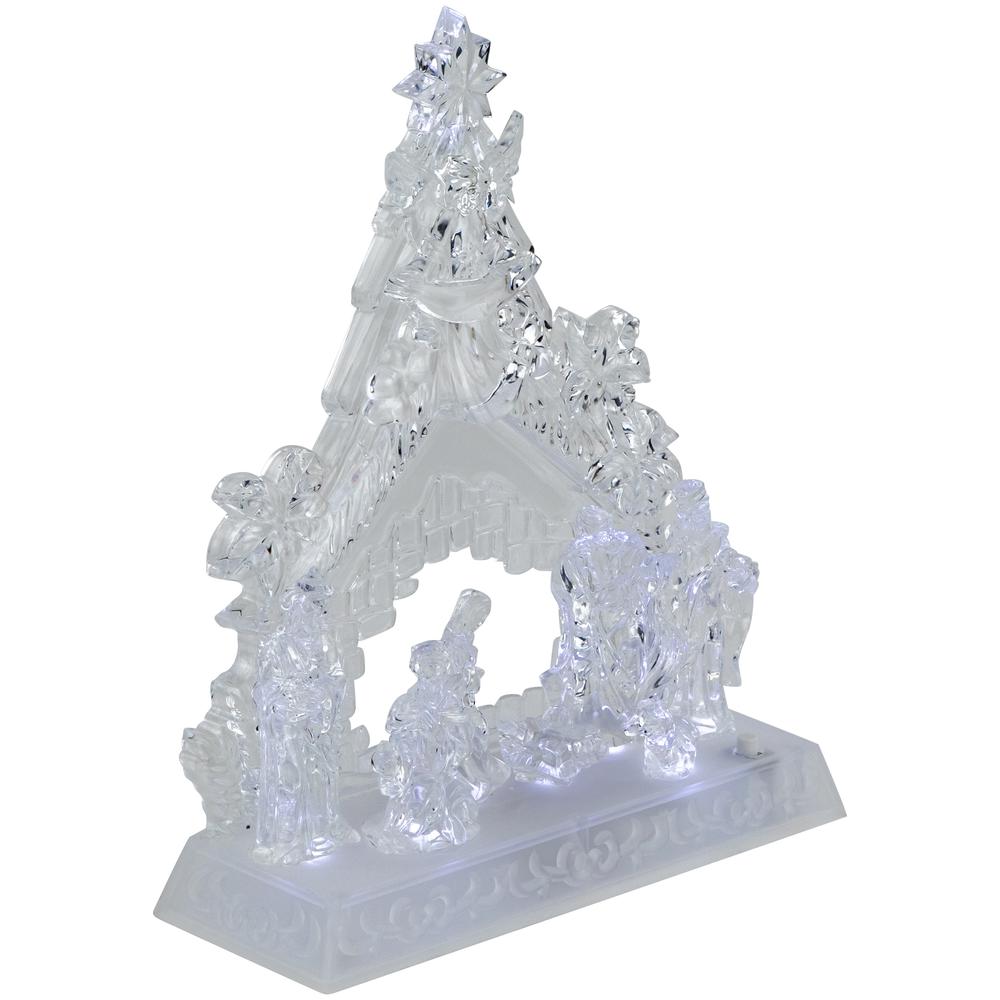 12" LED Lighted Nativity Scene in Stable Acrylic Christmas Decoration. Picture 3