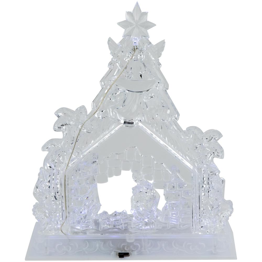 12" LED Lighted Nativity Scene in Stable Acrylic Christmas Decoration. Picture 7