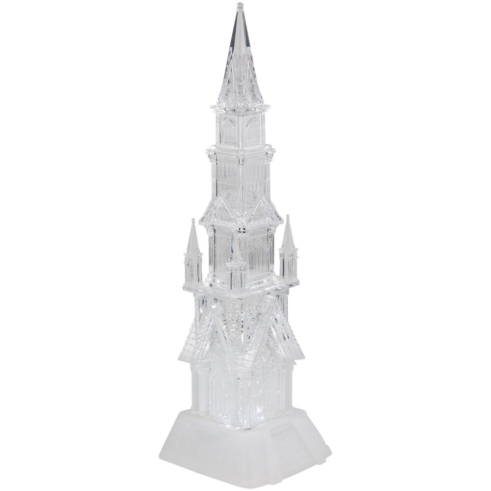 17.5" LED Lighted Acrylic Castle Christmas Snow Globe. Picture 3