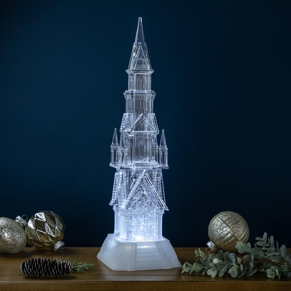 17.5" LED Lighted Acrylic Castle Christmas Snow Globe. Picture 2