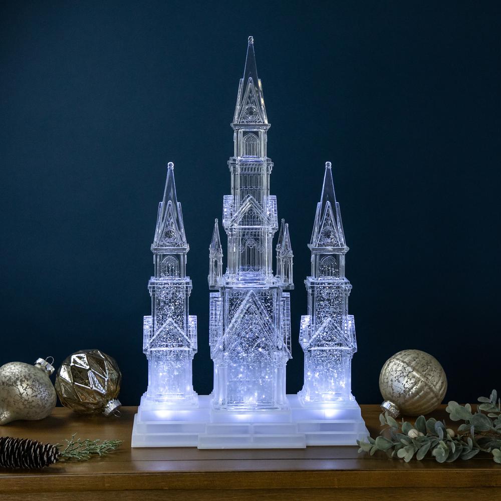 17.5" LED Lighted Acrylic Winter Castle Christmas Snow Globe. Picture 2