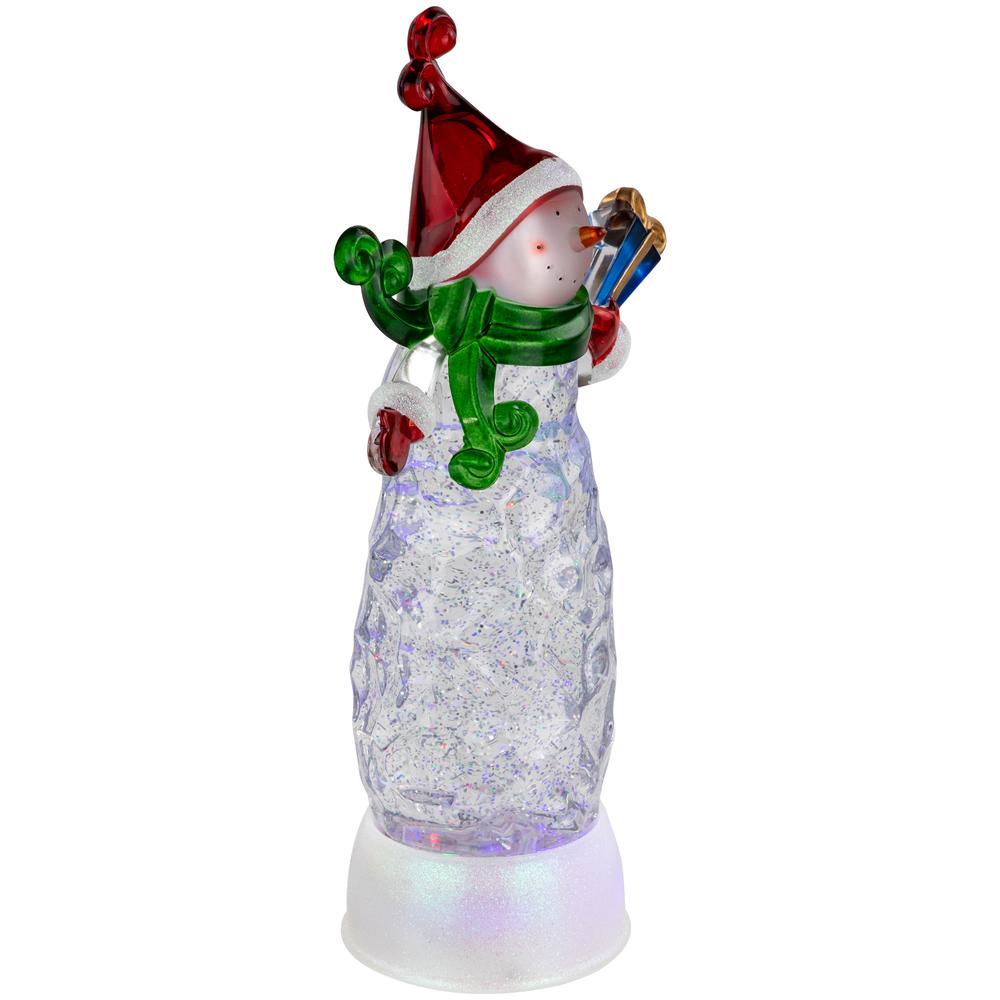 11.5" Pre-lit Snowman Swirling Glitter Christmas Snow Globe. Picture 3