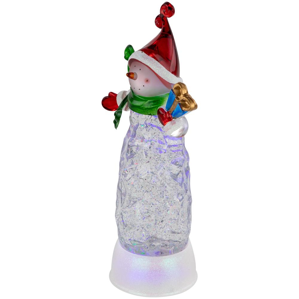 11.5" Pre-lit Snowman Swirling Glitter Christmas Snow Globe. Picture 7