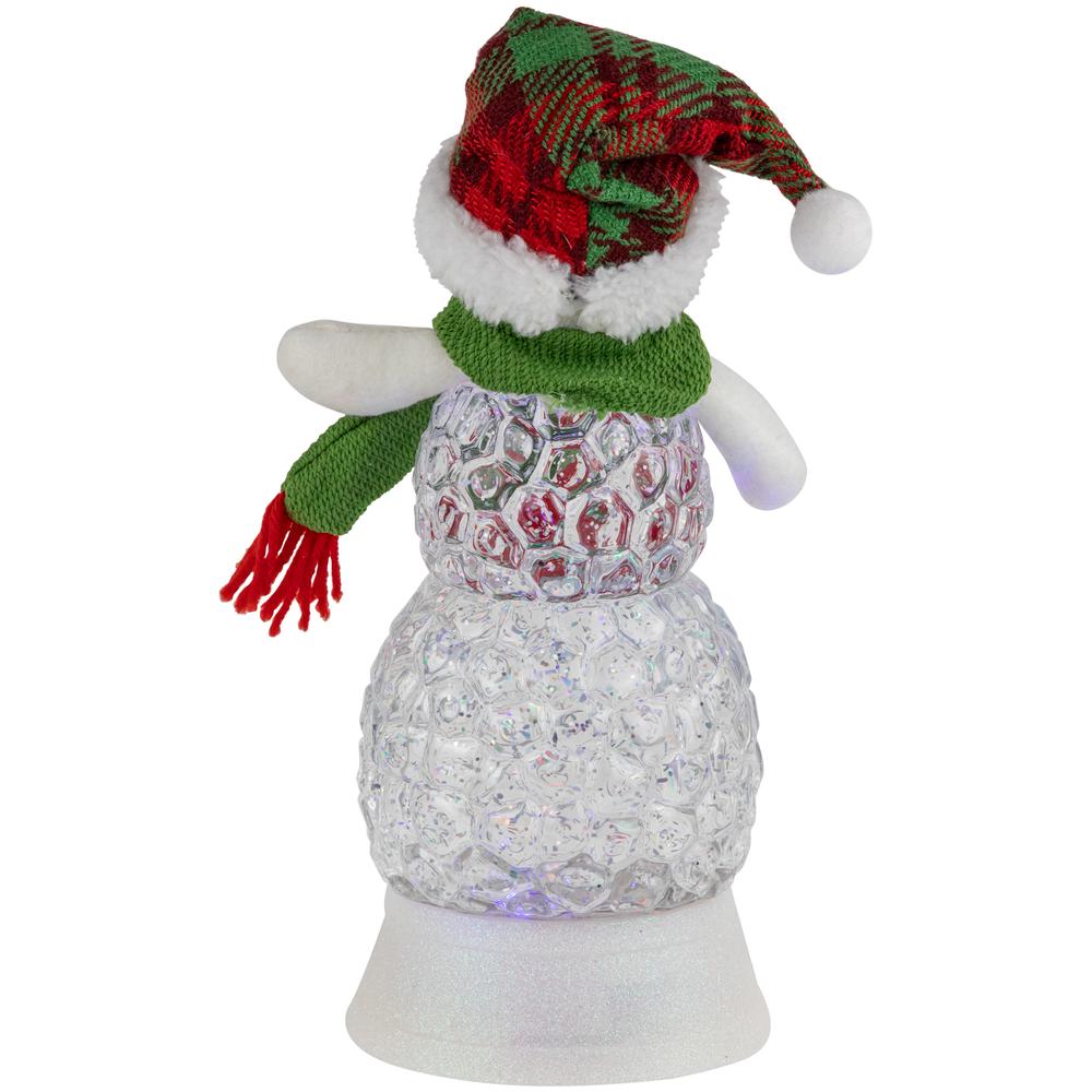 11" LED Multi-Color Lighted Acrylic Snowman Christmas Snow Globe. Picture 4
