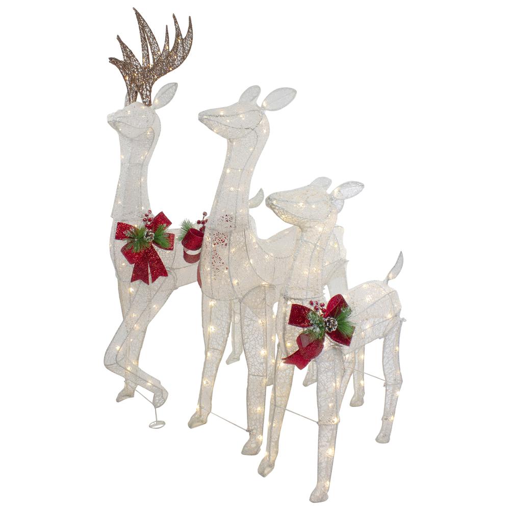 Set of 3 LED Lighted Glittered Reindeer Family Outdoor Christmas Decorations. Picture 4