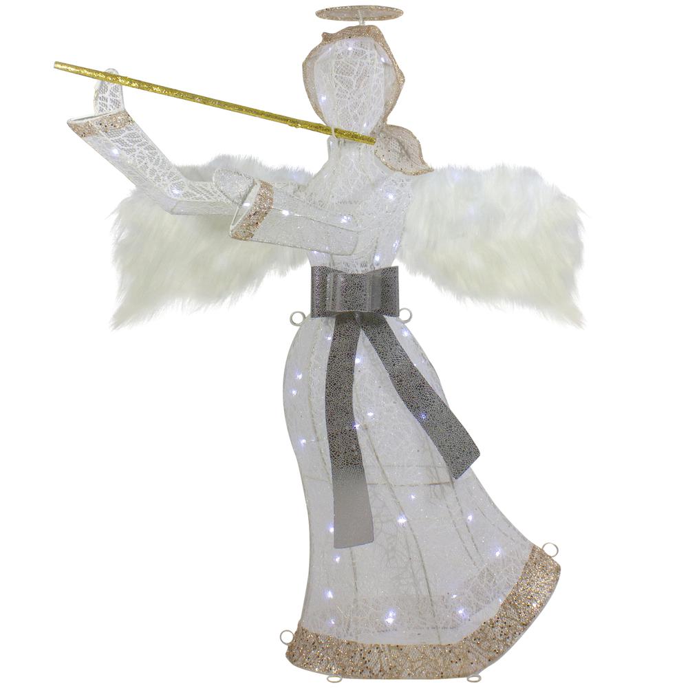 36" LED Lighted Lace Angel with Flute Outdoor Christmas Decoration. The main picture.