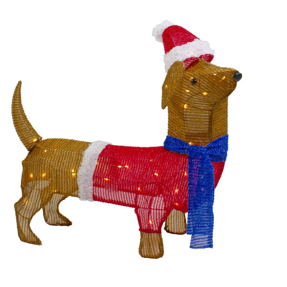 26" LED Lighted Dachshund Dog Outdoor Christmas Decoration. Picture 1