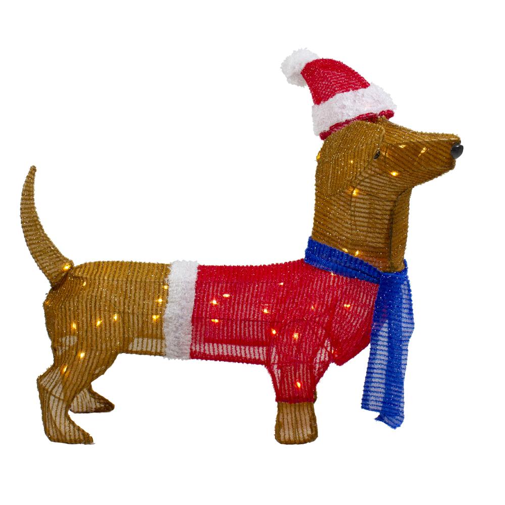 26" LED Lighted Dachshund Dog Outdoor Christmas Decoration. Picture 4