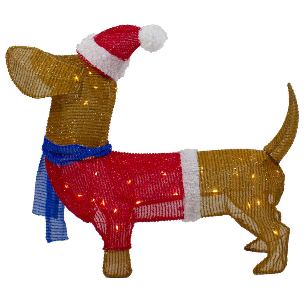 26" LED Lighted Dachshund Dog Outdoor Christmas Decoration. Picture 6