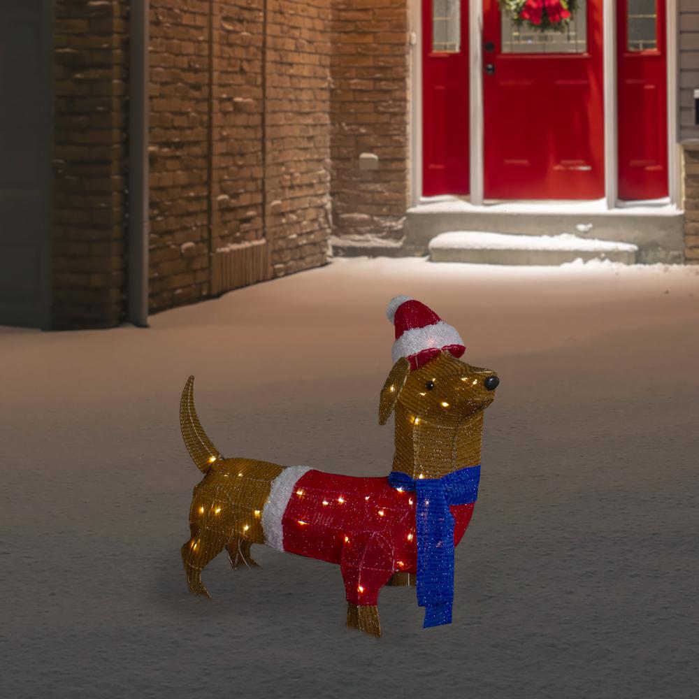 26" LED Lighted Dachshund Dog Outdoor Christmas Decoration. Picture 2