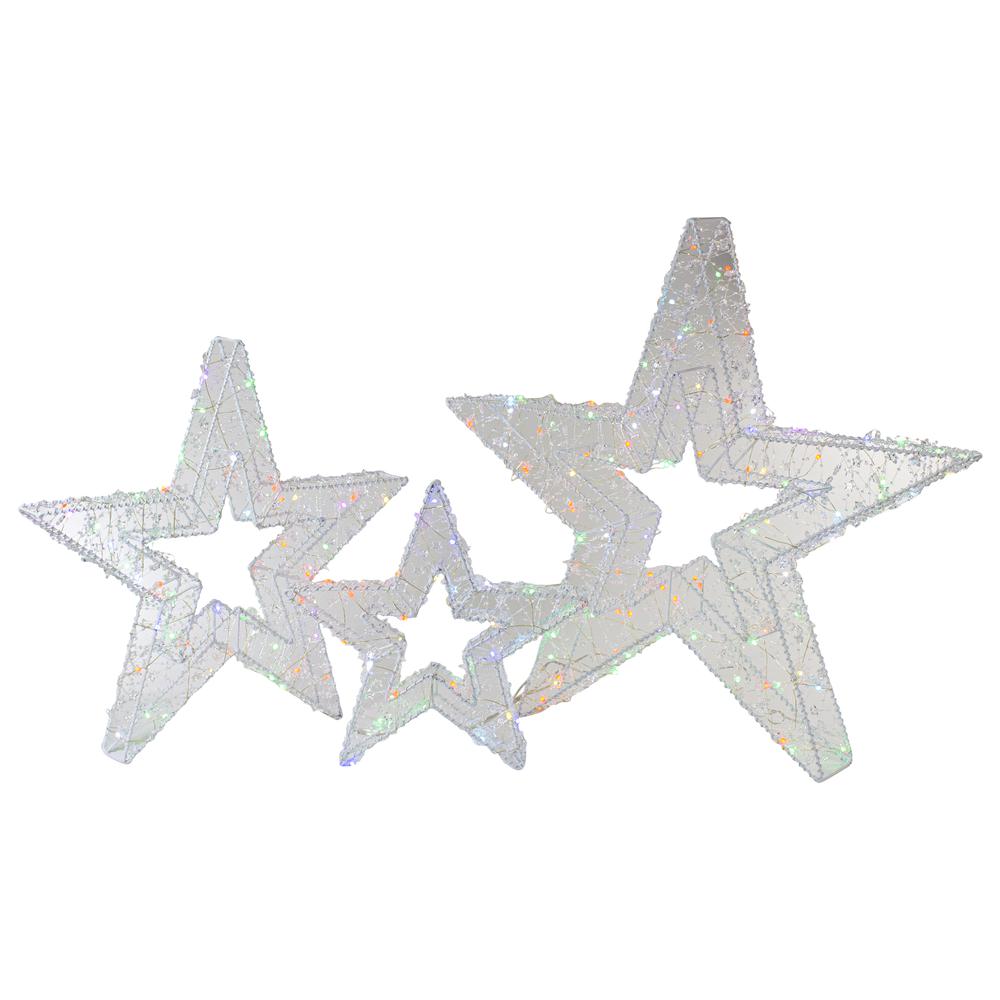 Set of 3 LED Lighted Color Changing Stars Outdoor Christmas Decorations 23". Picture 5