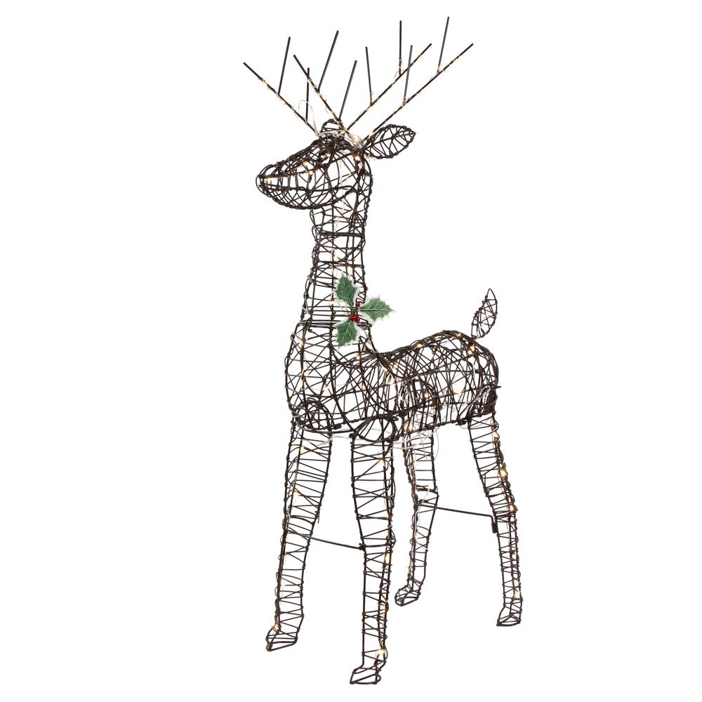 45.5" LED Lighted Rattan Deer Outdoor Christmas Decoration. Picture 2