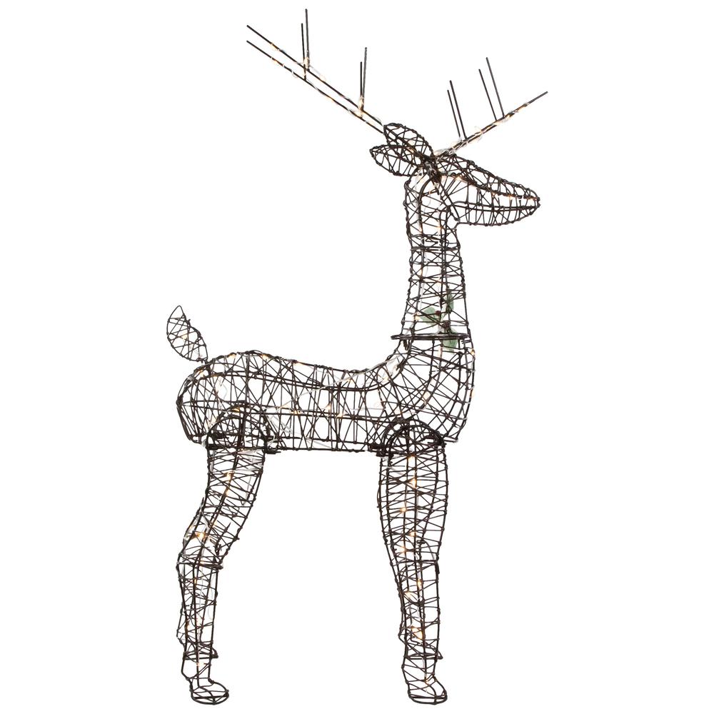 45.5" LED Lighted Rattan Deer Outdoor Christmas Decoration. Picture 4