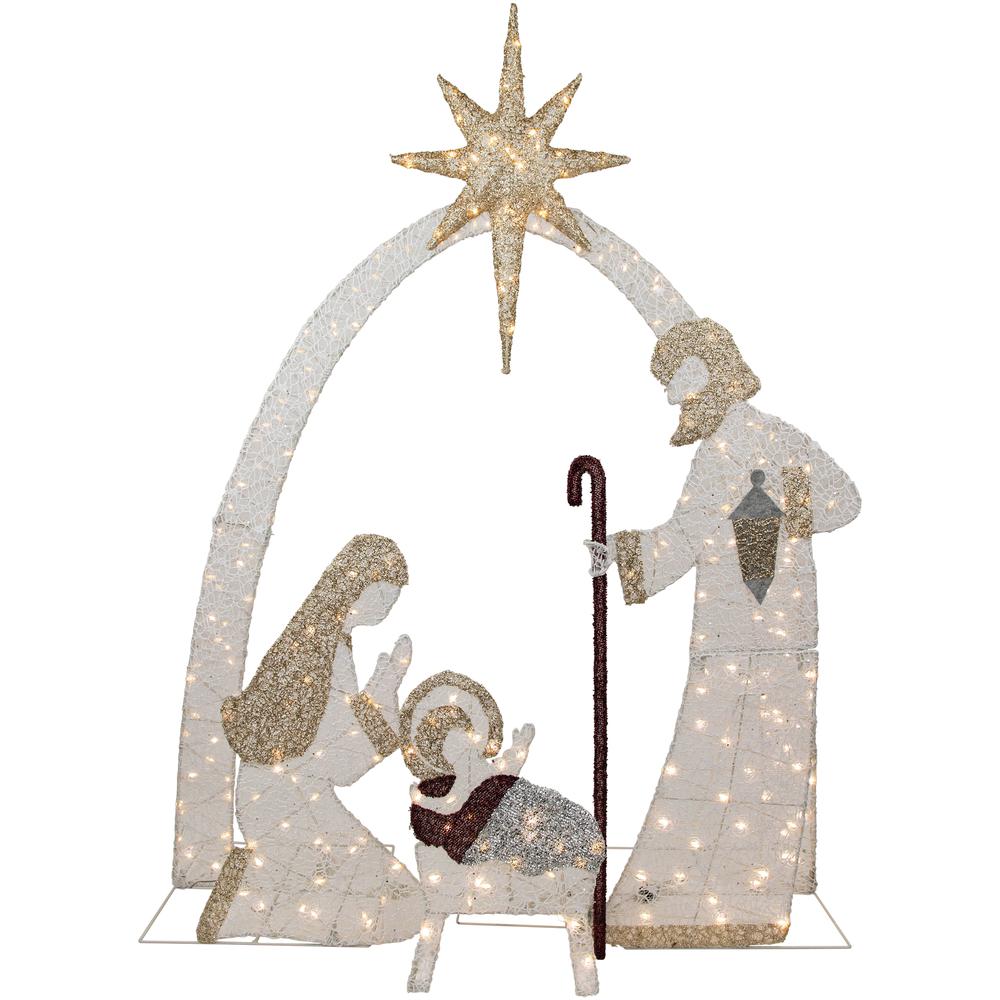 6.75' LED Lighted Holy Family Nativity Scene Outdoor Christmas Decoration. Picture 1