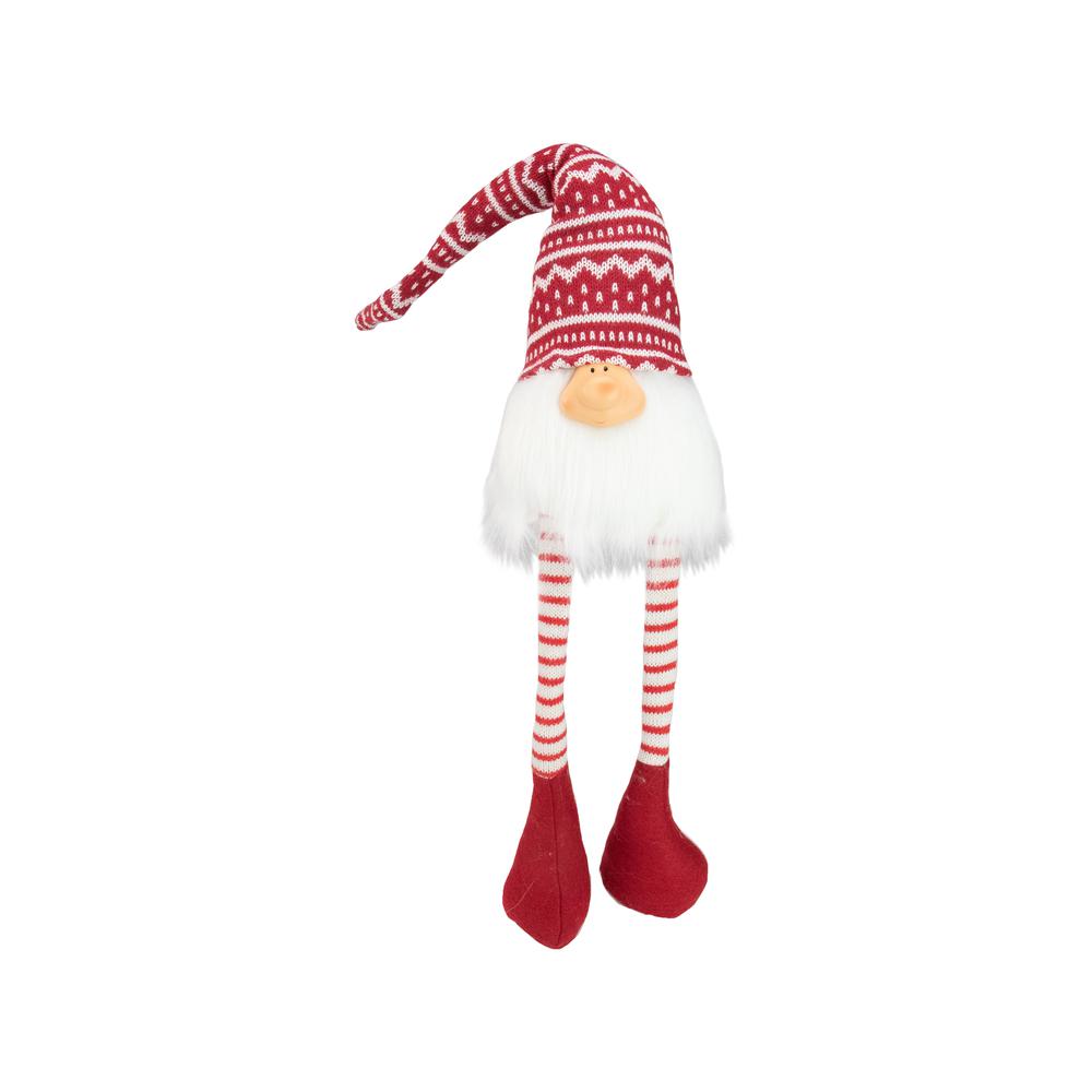 29" Red and White Smiling Gnome Christmas Decoration. Picture 1