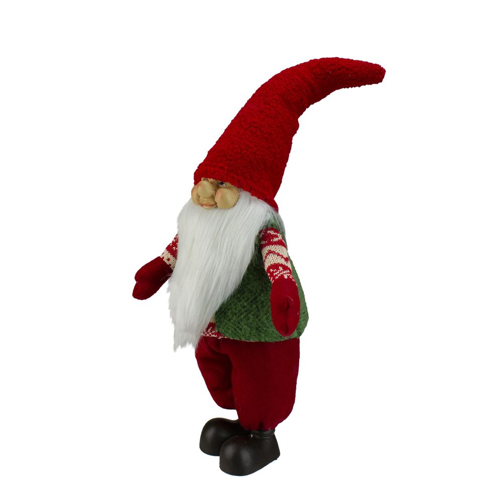 23" Red and Green Santa Christmas Gnome Tabletop Figure. Picture 5
