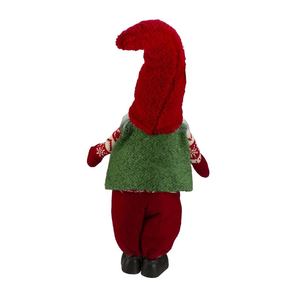 23" Red and Green Santa Christmas Gnome Tabletop Figure. Picture 4