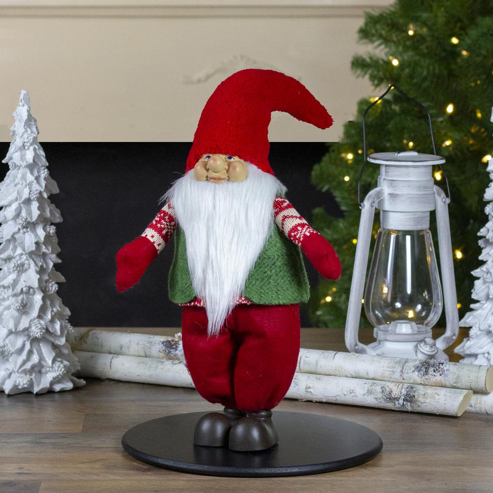 23" Red and Green Santa Christmas Gnome Tabletop Figure. Picture 2