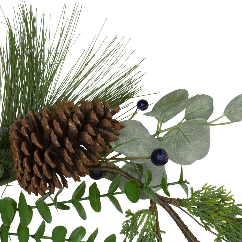 5ft Blueberry Eucalyptus Pine Artificial Christmas Garland - Unlit. Picture 3