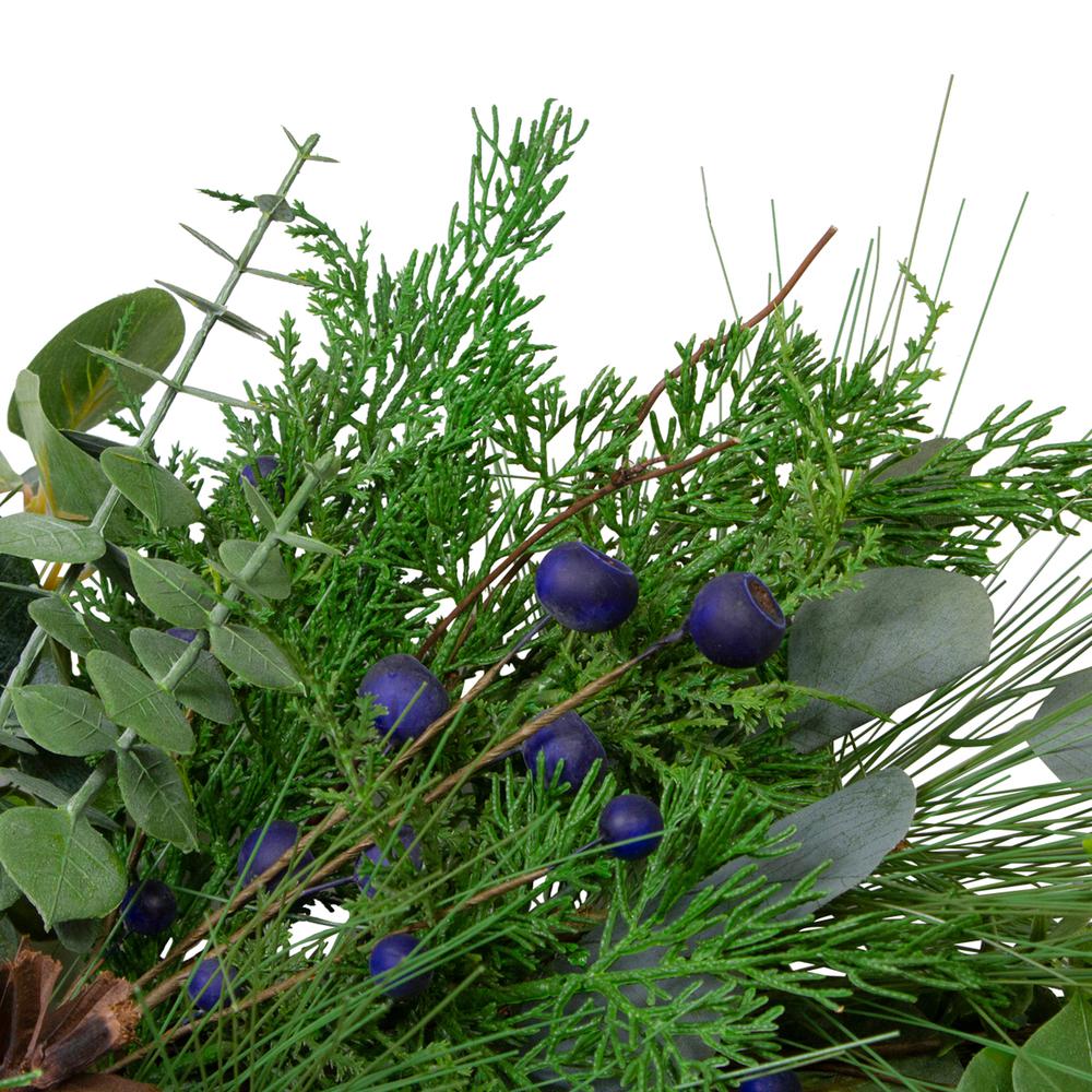 Blueberry Eucalyptus Pine Artificial Christmas Wreath  28" Unlit. Picture 2