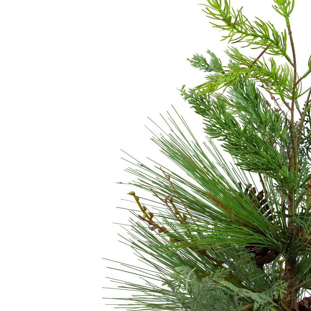 2' Potted Mixed Pine  Cedar and Twig Artificial Christmas Tree - Unlit. Picture 4