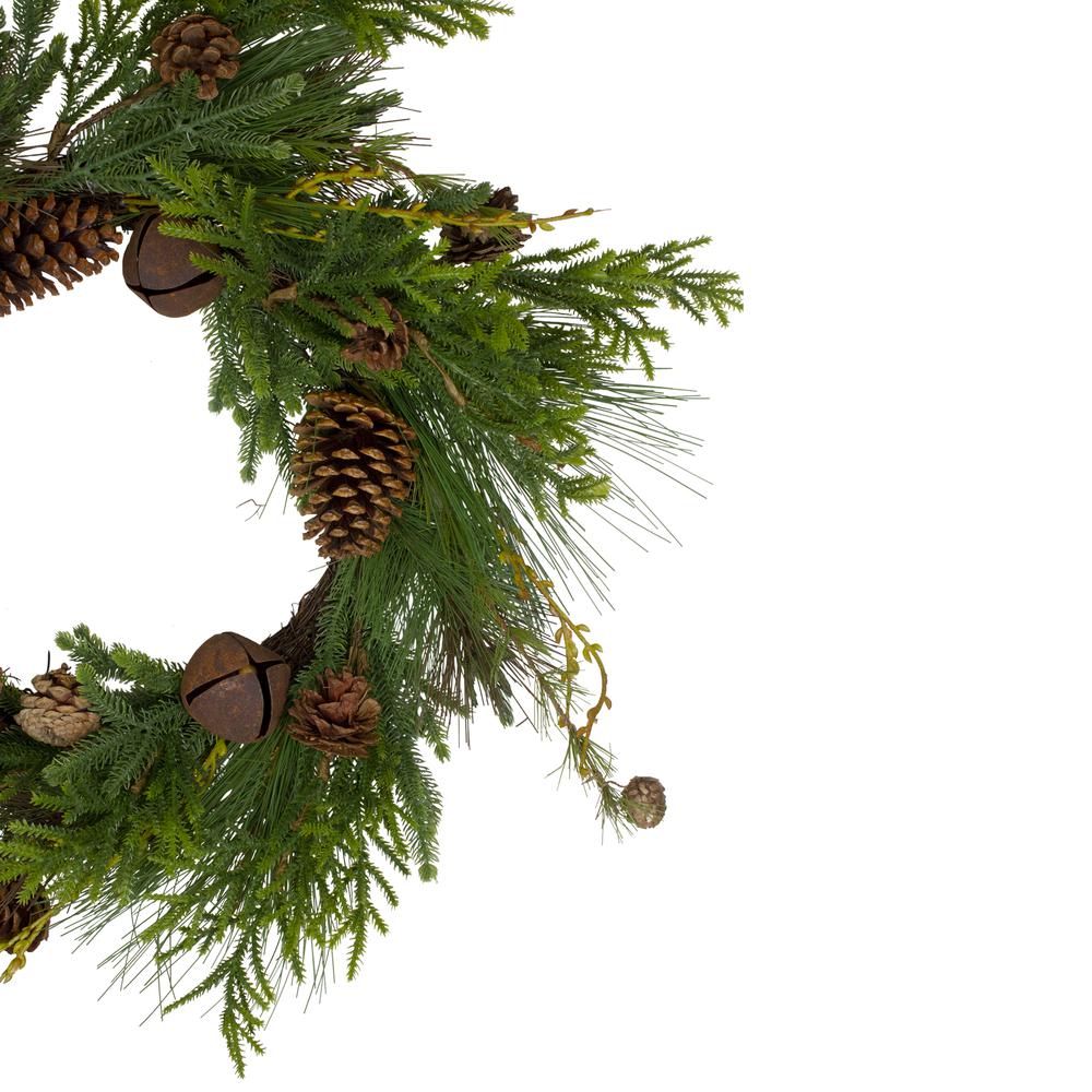 Rustic Green and Brown Artificial Christmas Pinecone Wreath - 30-inch  Unlit. Picture 3