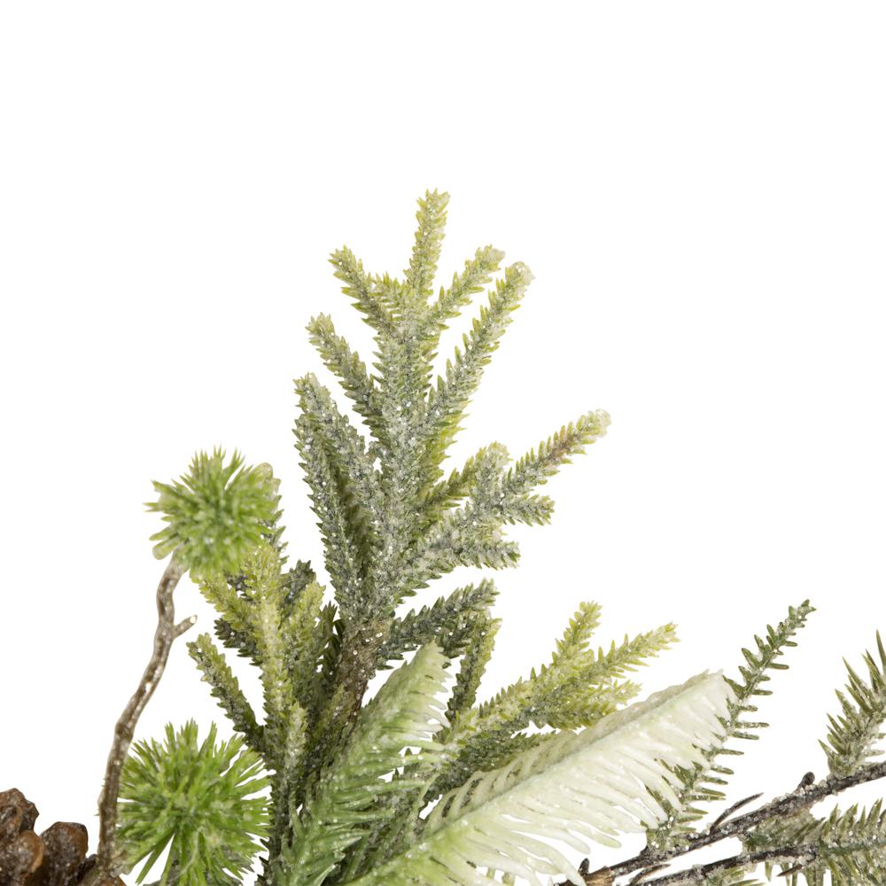 5' x 8" Christmas Garland with with Frosted Foliage and Pine Cones Unlit. Picture 3