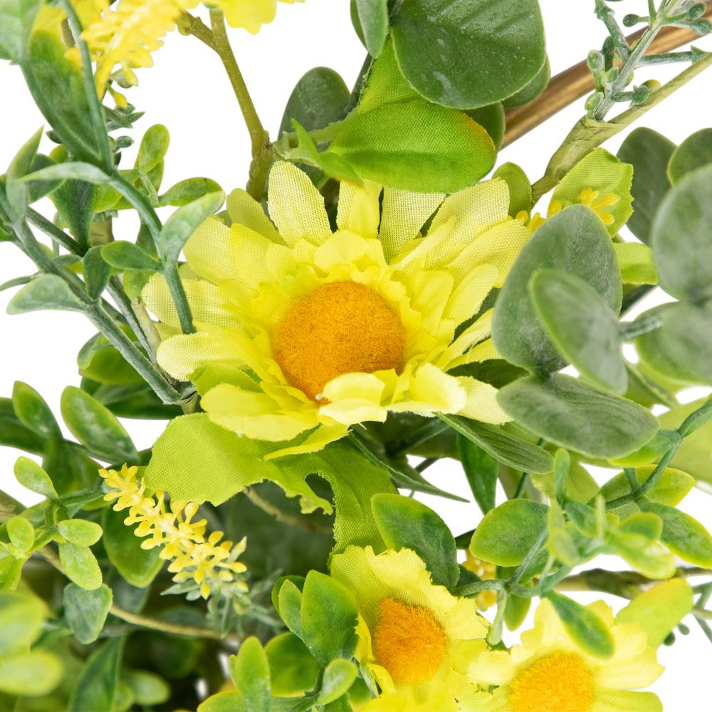 Lemon and Daisy Springtime Half Wreath - 22" - Yellow. Picture 3