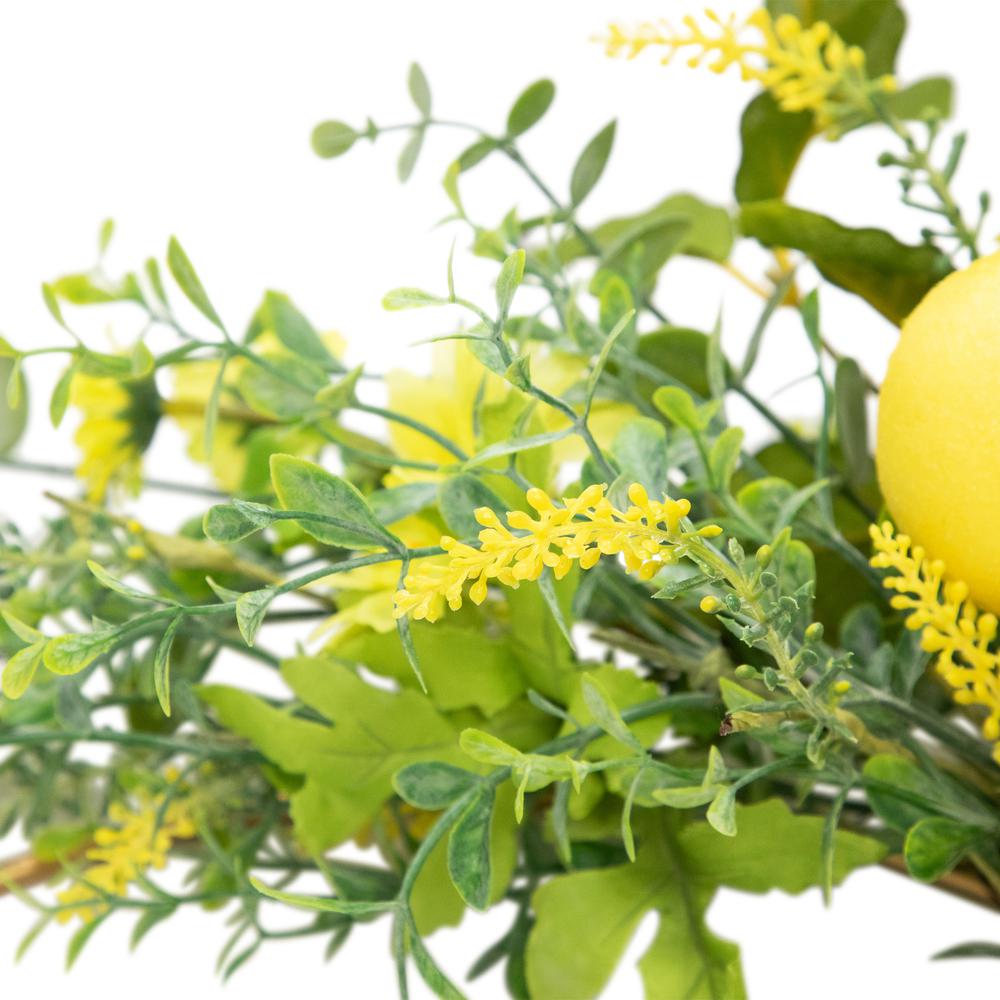 Lemon and Daisy Springtime Half Wreath - 22" - Yellow. Picture 4