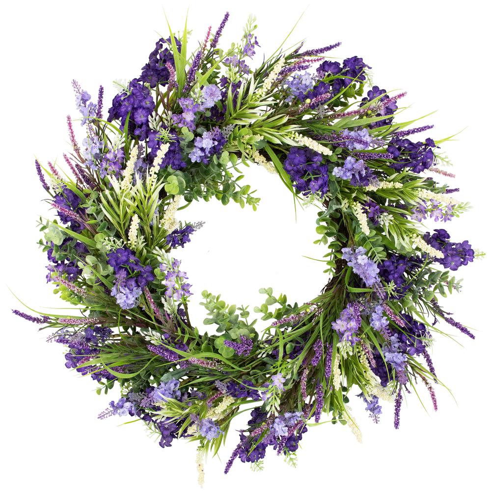 Lavender and Foliage Artificial Spring Wreath - 24". Picture 1