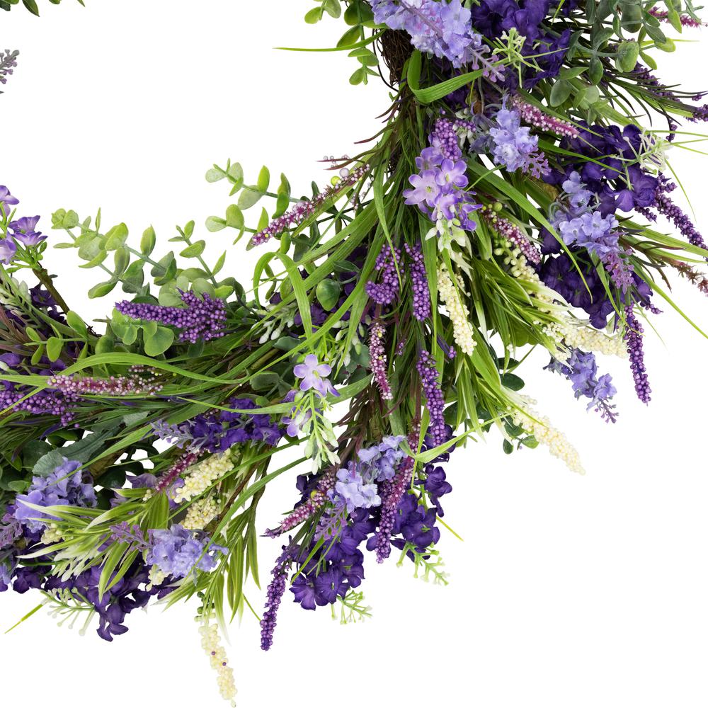 Lavender and Foliage Artificial Spring Wreath - 24". Picture 4