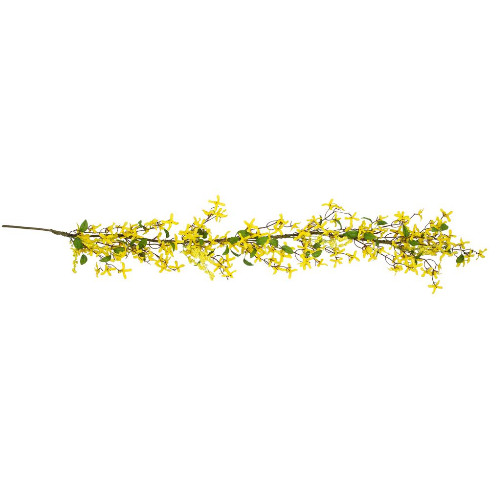 Forsythia and Berry Floral Spring Garland - 5' - Yellow. Picture 1