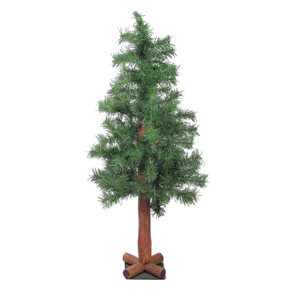 3' Slim Traditional Mixed Woodland Alpine Artificial Christmas Tree - Unlit. Picture 1