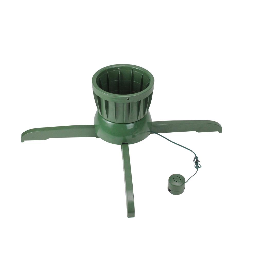 24" Green Musical Rotating Christmas Tree Stand - For Live Trees. Picture 2