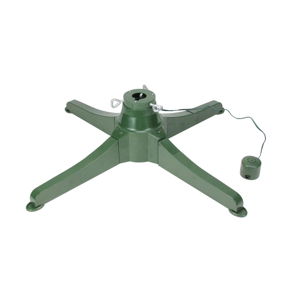18" Green Musical Rotating Christmas Tree Stand for Artificial Trees up to 7.5'. Picture 1