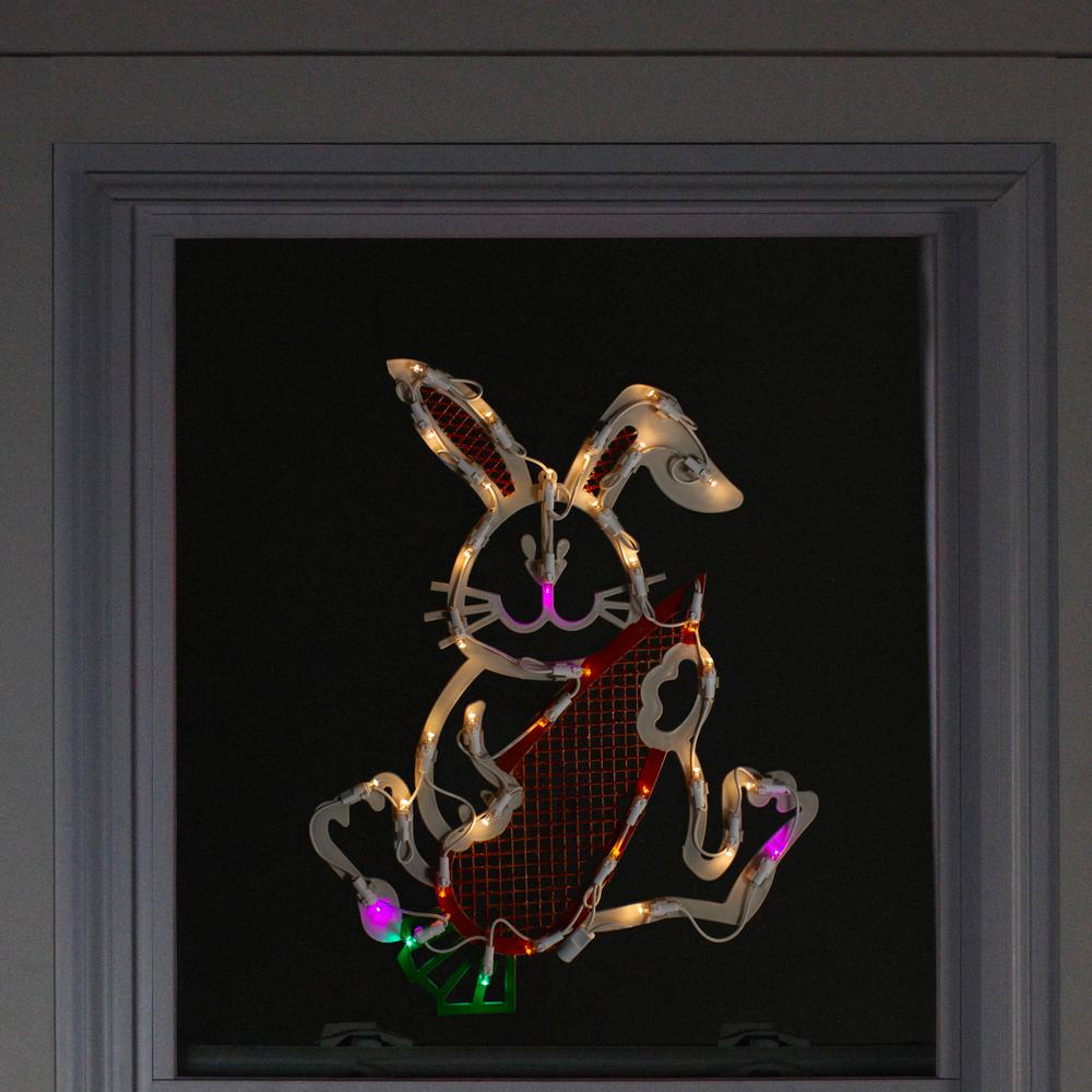17" White LED Lighted Easter Bunny Rabbit Spring Window Silhouette. Picture 3