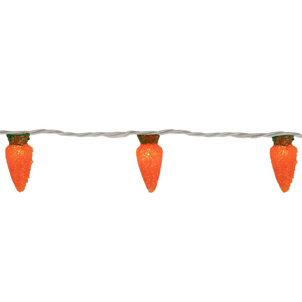 10-Count Orange Carrot Easter String Light Set  7.25ft White Wire. Picture 2