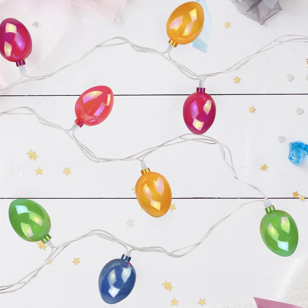 10-Count Pearl Multi-Colored Easter Egg String Light Set, 7.25ft White Wire. Picture 2