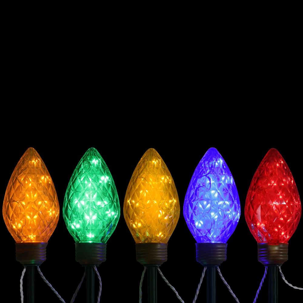 5ct LED Lighted Multi-Color C9 Christmas Pathway Marker Lawn Stakes - 8 ft. Picture 3