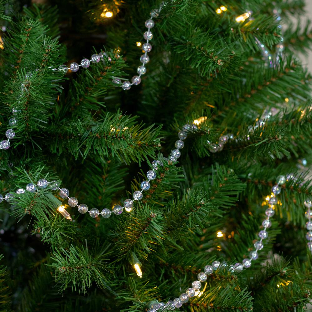 33' x .5"  Clear Iridescent Beaded Artificial Christmas Garland  Unlit. Picture 3